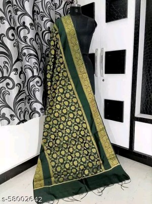 New Fancy Banarasi Lichi Silk Zari Women Dupattas